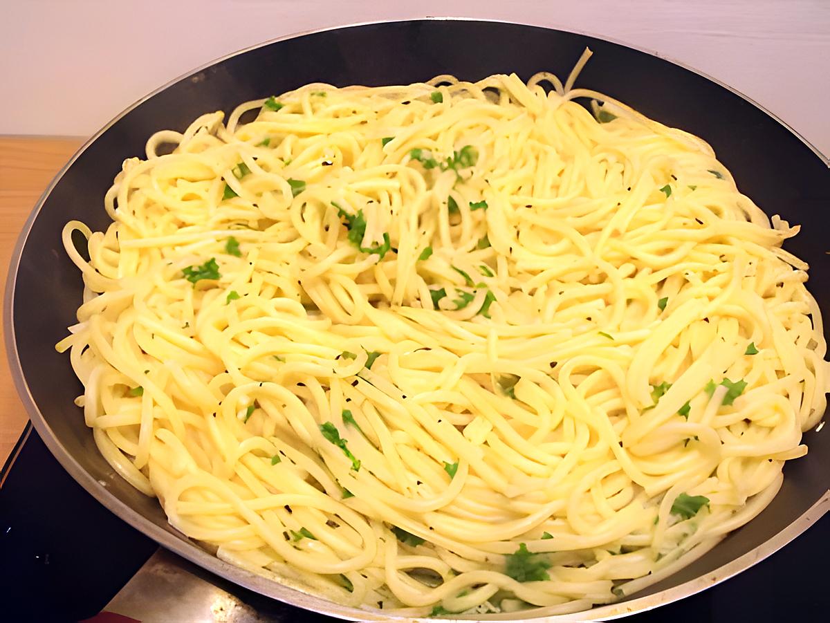 recette spaghettis à l'ail et aux herbes
