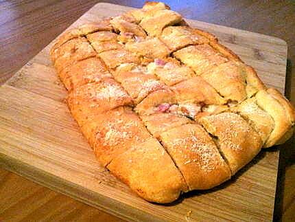 recette Fougasse aux poireaux et parmesan à ma façon express