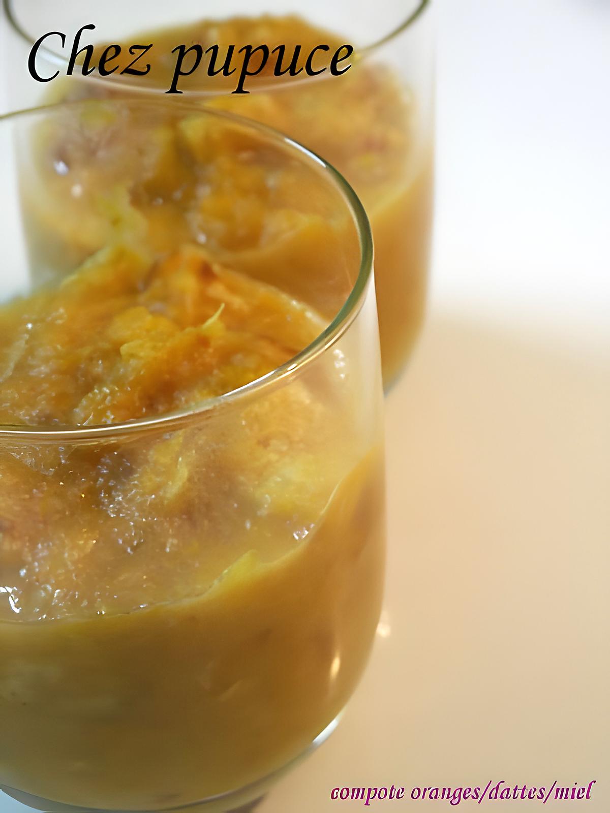 recette compote oranges/dattes et miel