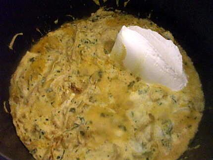 recette " Poulet sauce curry /coriandre.... un vrai délice...."