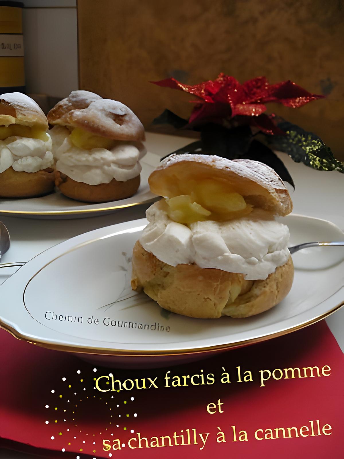 recette Choux farcis aux pommes avec sa chantilly à la cannelle