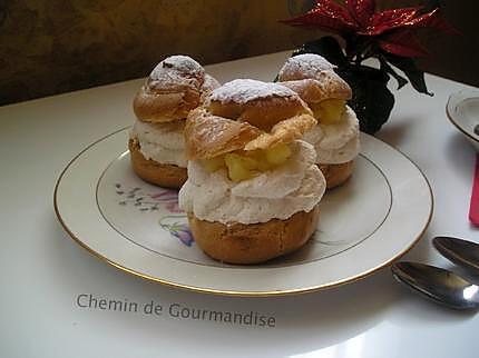 recette Choux farcis aux pommes avec sa chantilly à la cannelle