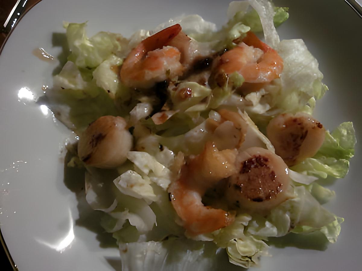 recette SALADE TIEDE DE PETONCLES ET CREVETTES