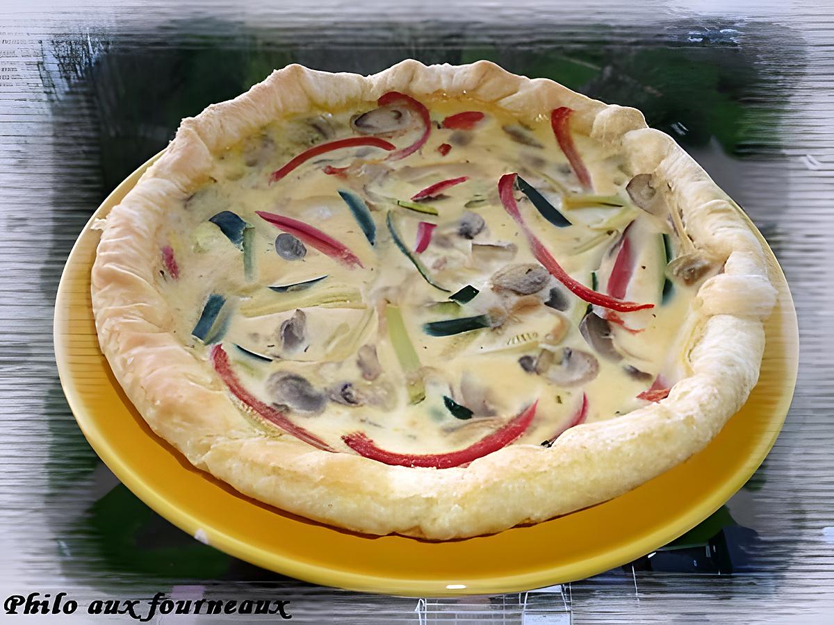 recette Quiche au poivron & à la courgette