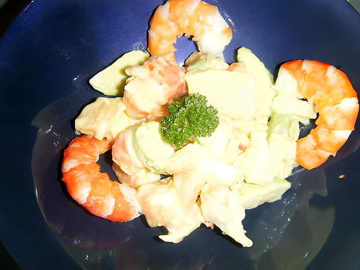 recette SALADE DE GAMBAS AVOCAT POMME