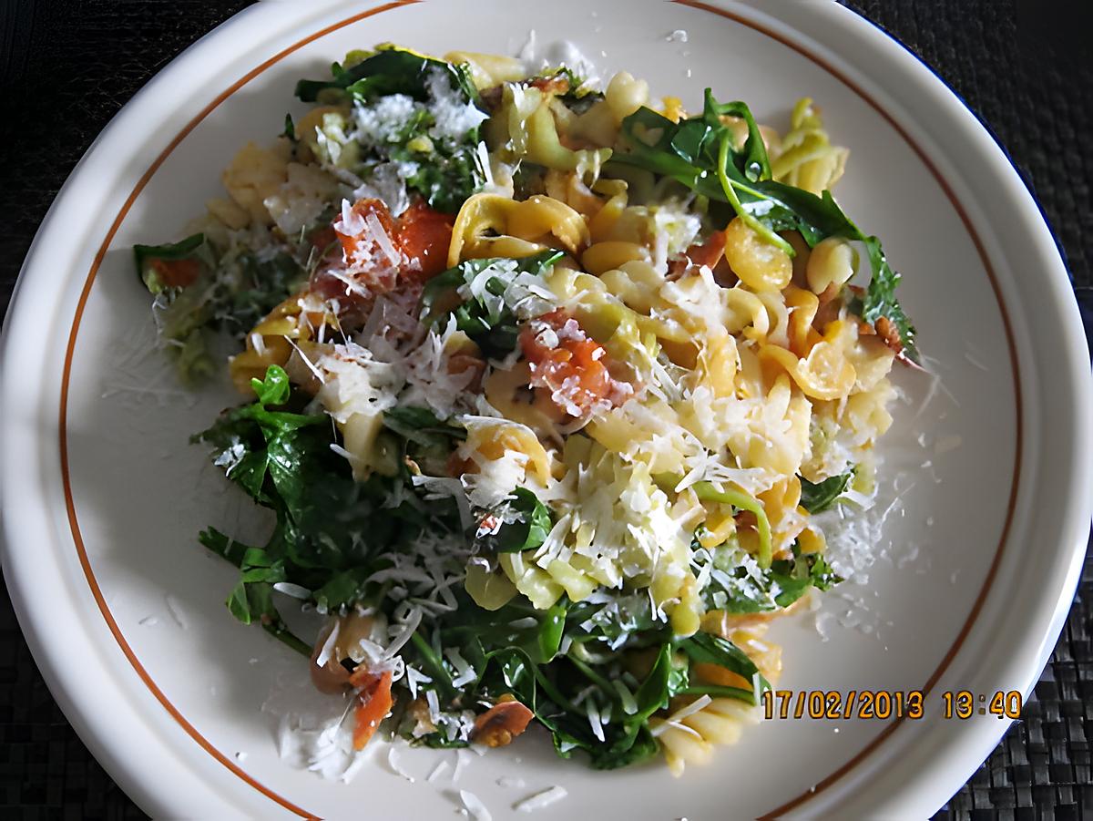 recette Pâtes   à la roquette  et jambon fumé