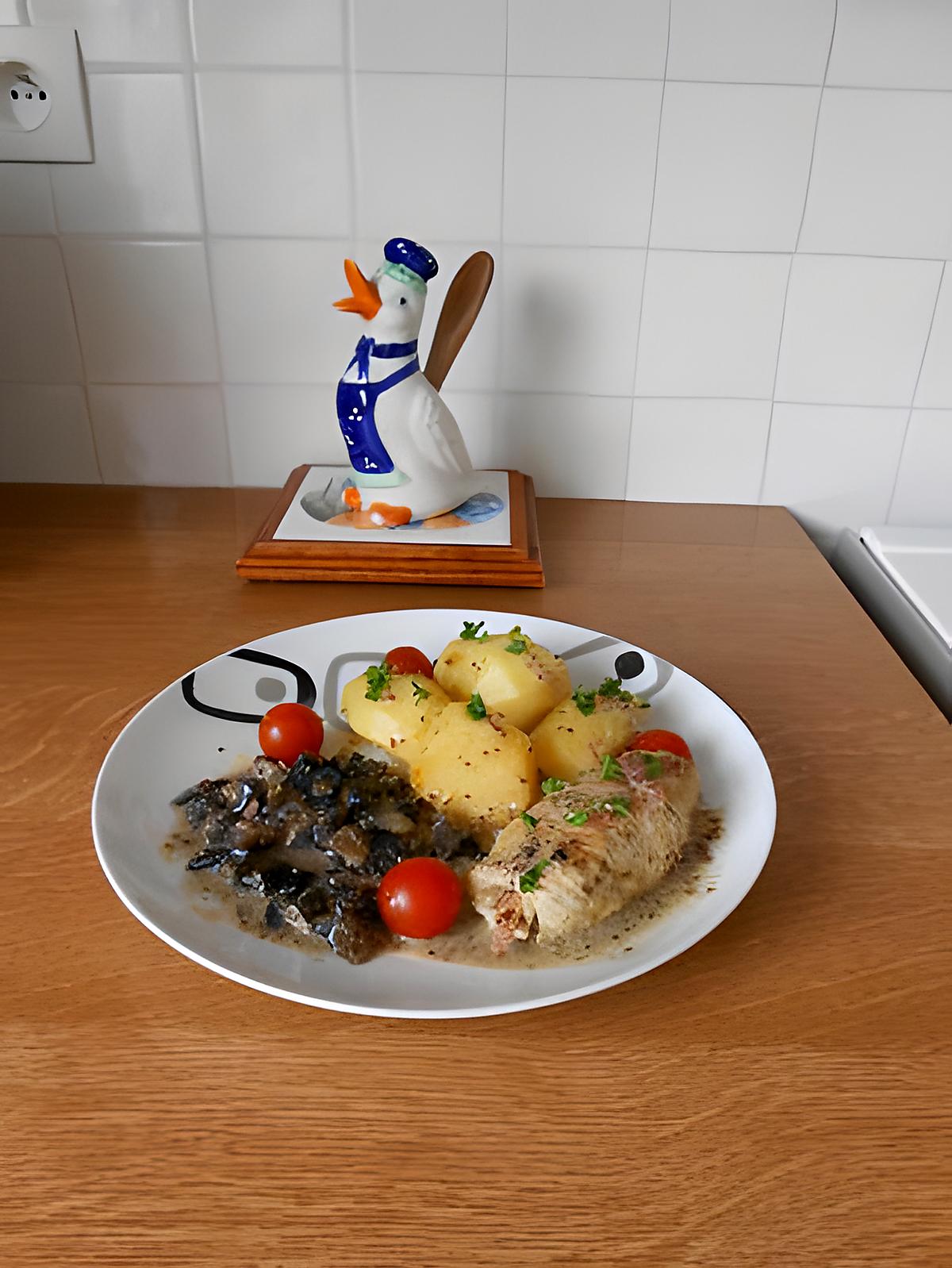 recette Escalopes de poulet à la moutarde à l'ancienne.