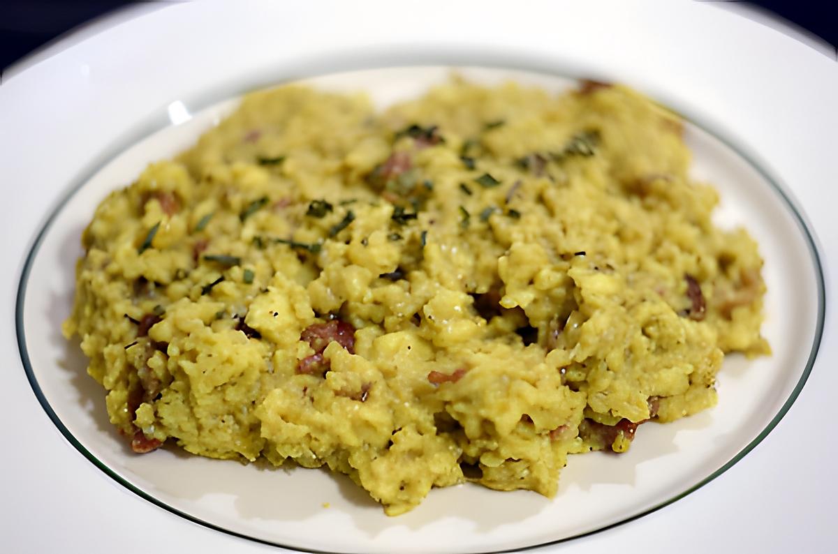 recette Oeufs brouillés crémeux aux lardons