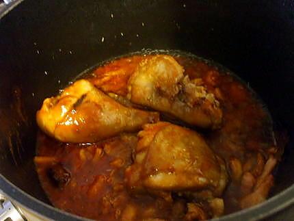 recette Poulet ... sauce champignons et petits lardons...parfumé au thym...