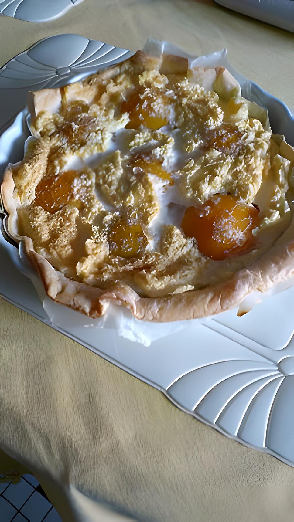 recette Tarte aux pêches qui craque et qui s'aére