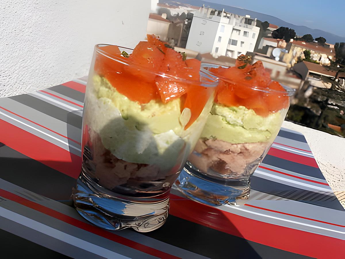 recette verrine thon-avocat