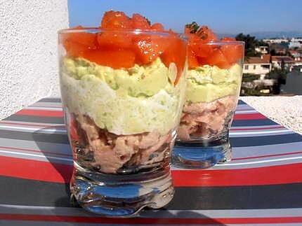 recette verrine thon-avocat