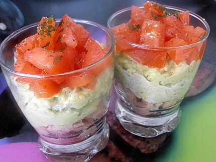 recette verrine thon-avocat