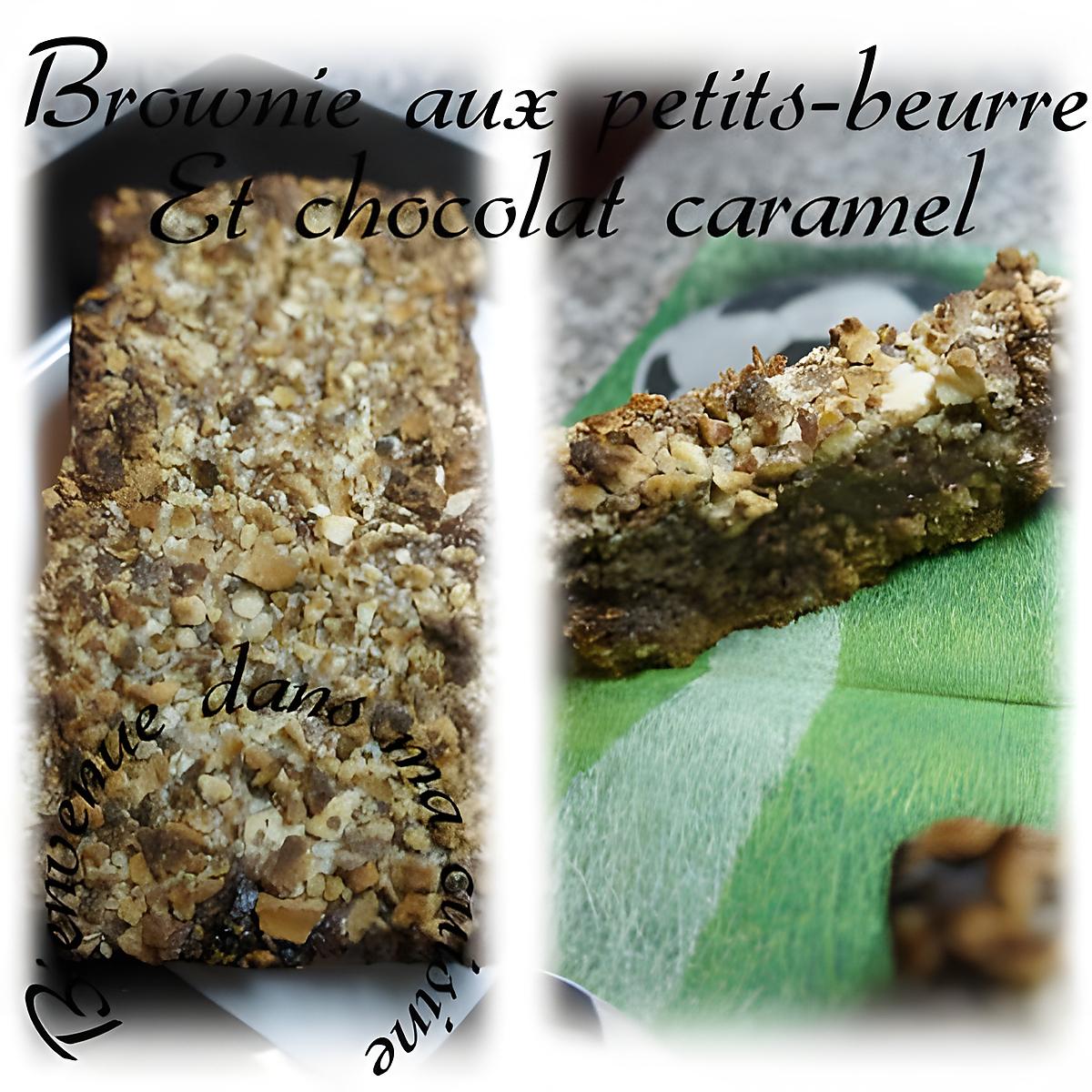 recette brownie aux petits beurre et chocolat caramel