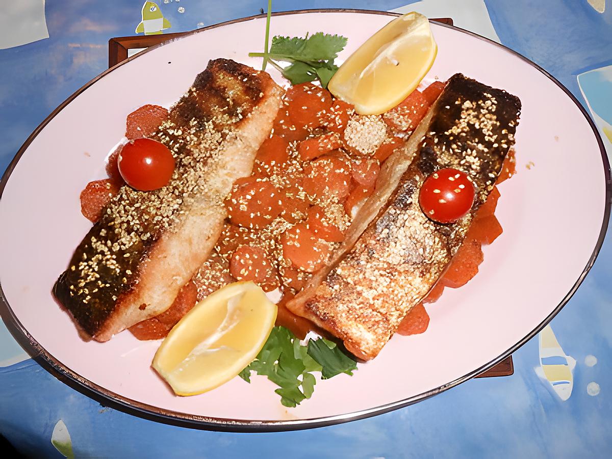 recette Pavé de saumon laqué,carottes confites et graines de sésame