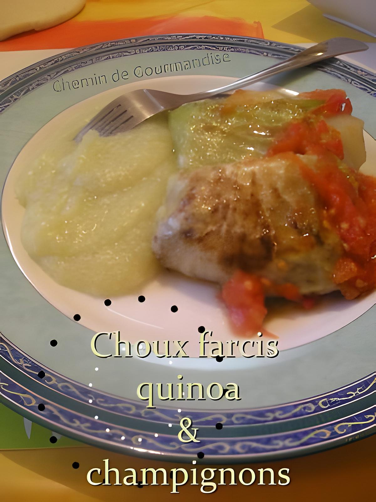 recette Choux farci au quinoa & champignons