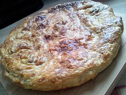 recette Tourte espagnol (aux poivrons,moules et chorizo)façon tielles