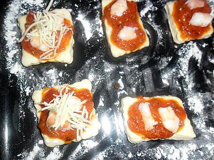 recette mini pizza aux crevettes (thon)