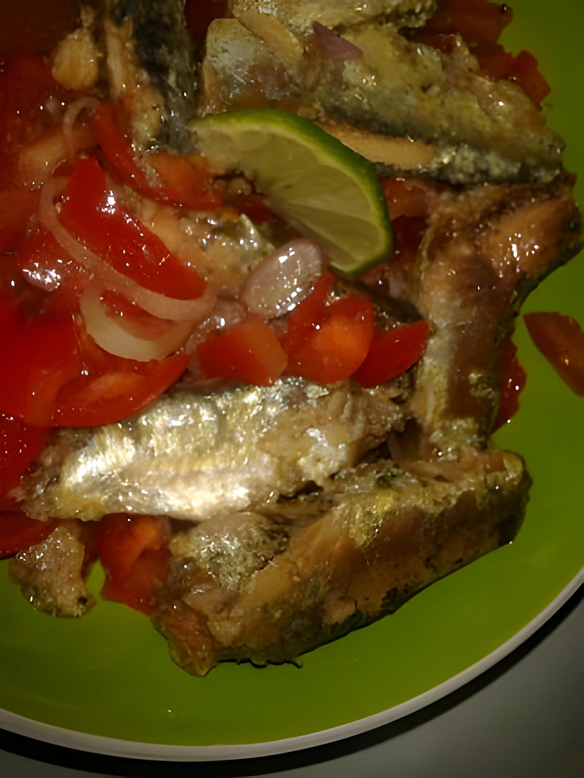 recette Rougails sardines et tomates jus de citron vert et piment...