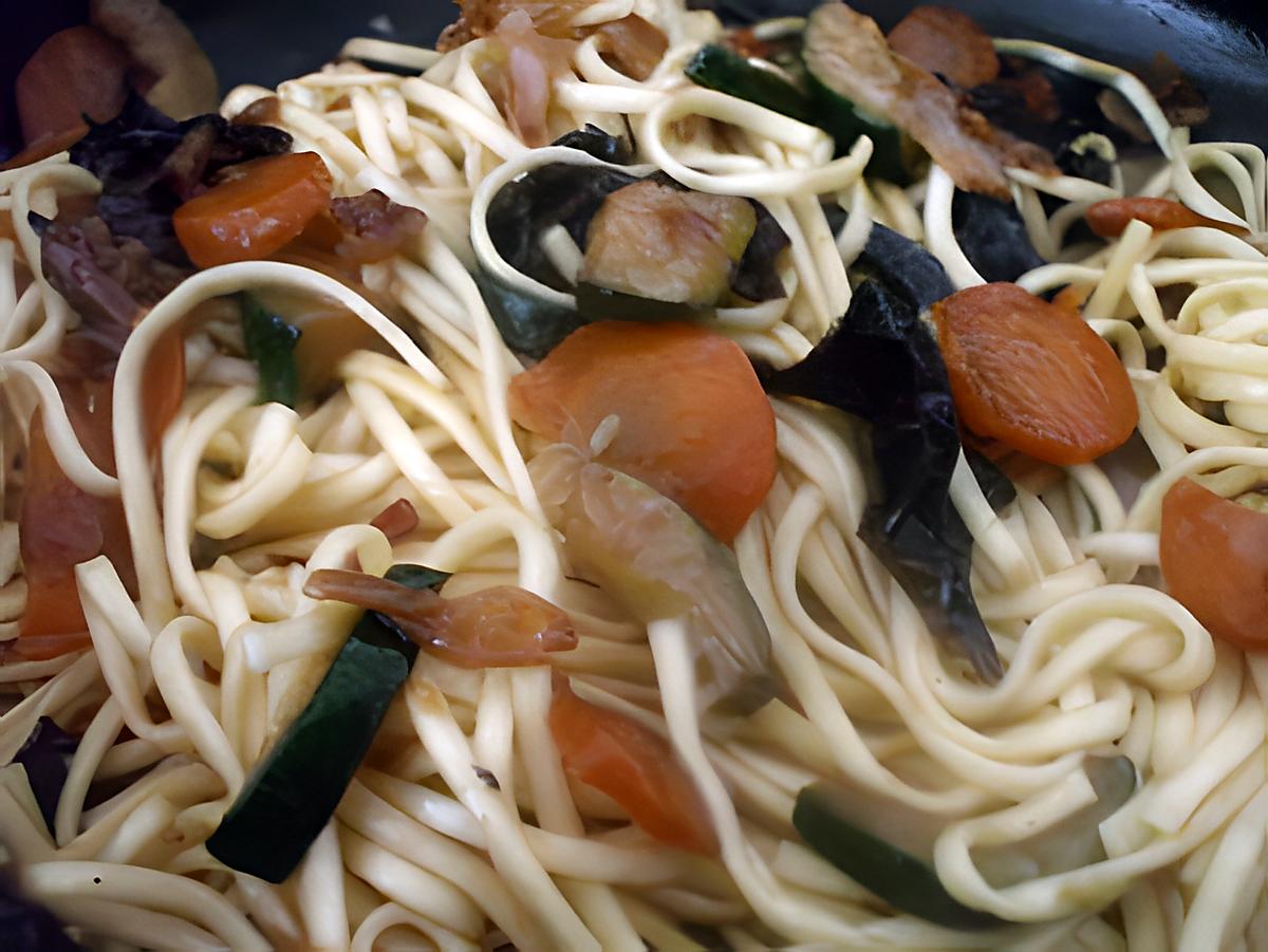 recette Nids de nouilles asiatiques aux champignons noirs... etc....