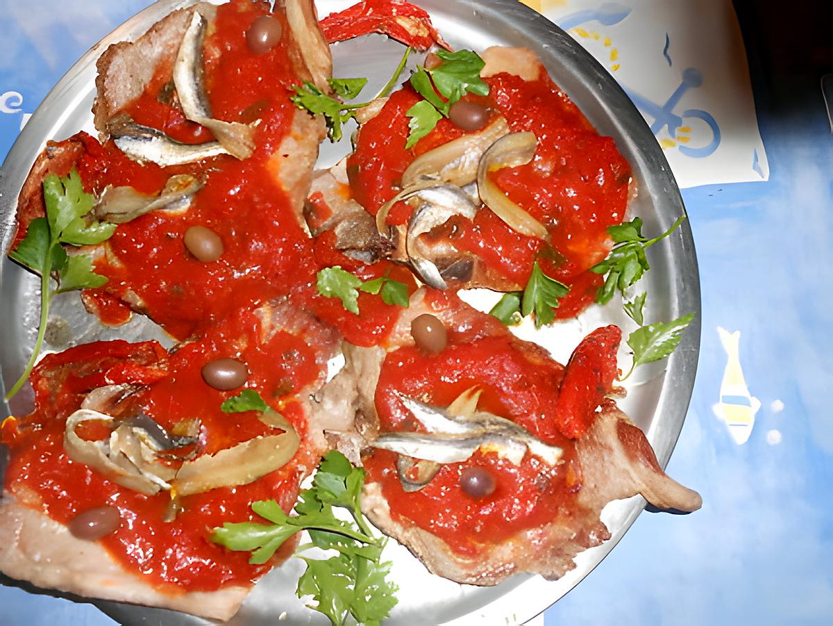 recette Cotes de porc sauce aux anchois