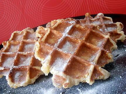 recette gaufres de liège poudrées