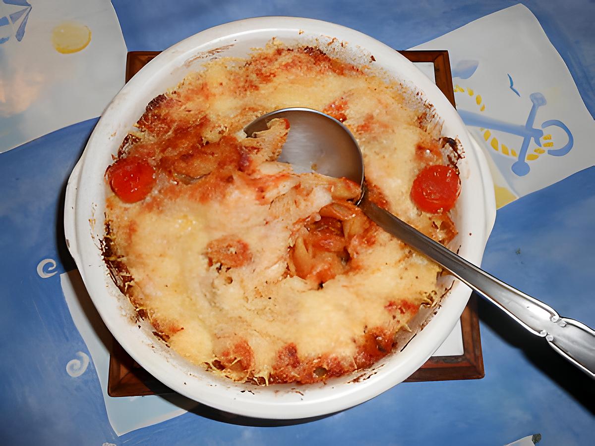 recette Gratin de cabillaud aux pennes