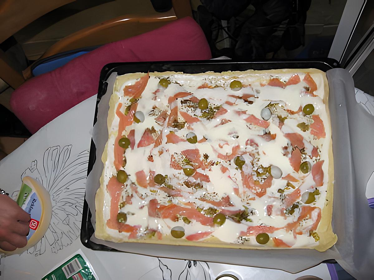 recette Pizza Saumon fumée Mozzarellaa