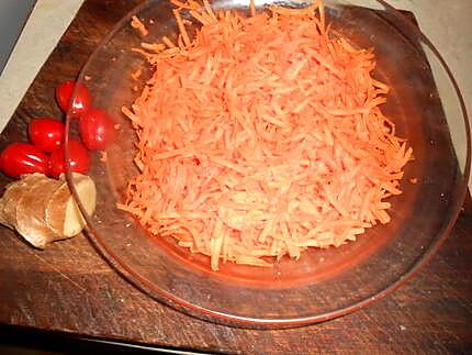 recette Carottes rapées au gingembre