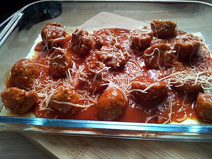 recette Lasagnes aux boulettes de viande