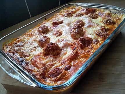 recette Lasagnes aux boulettes de viande