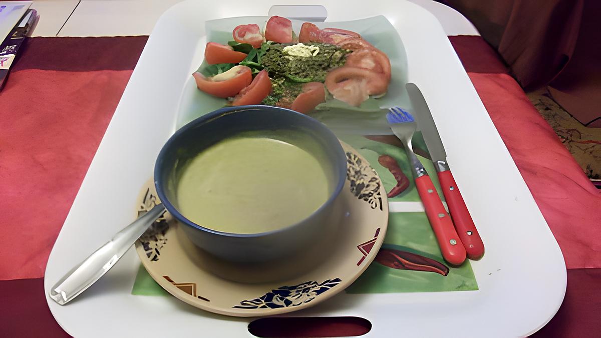 recette potage aux carottes   de campanule,,,et assiette épinards thon      ,