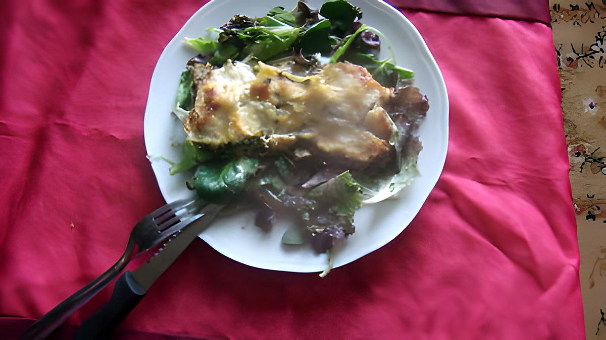 recette lasagnes  !!!!!!      saumon épinards champignons