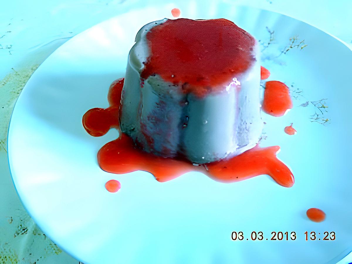 recette PANNA COTTA AU COULIS DE FRUITS ROUGE