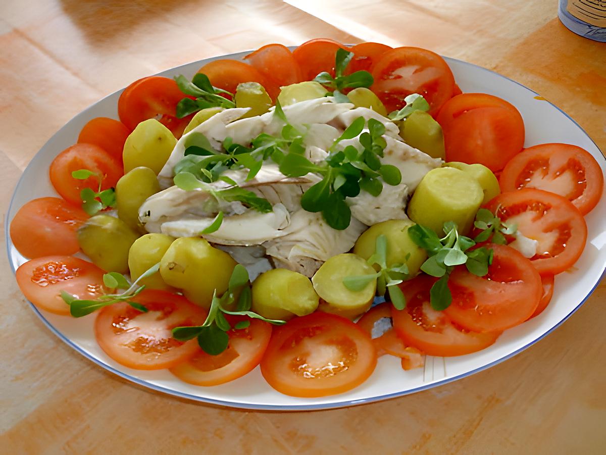recette merlu en  salade avec ses petites pomme de terre ratte