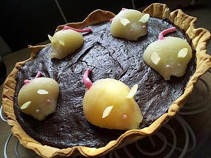 recette Tarte la ronde des souris (mousse au chocolat et aux poires)