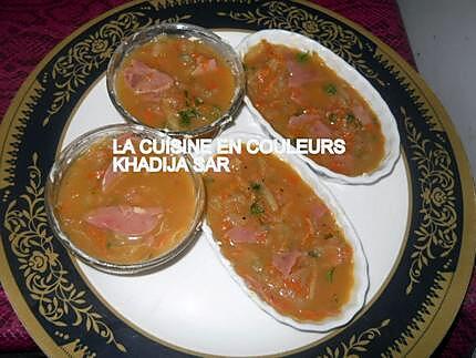 recette Tartelettes d`oeufs aux deux lègumes et au jambon