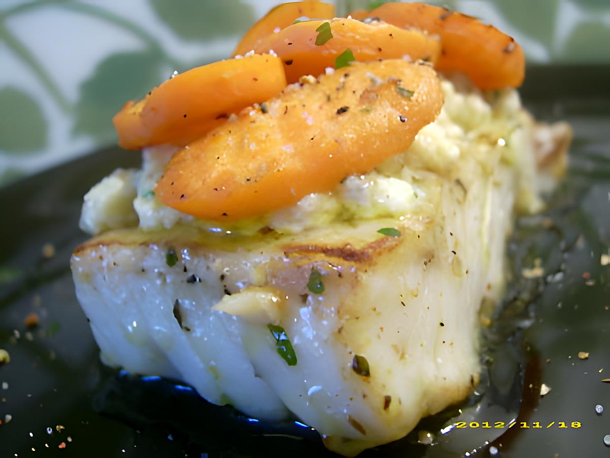 recette pavé de cabillaud à la crème, petites carottes glacées au vin blanc