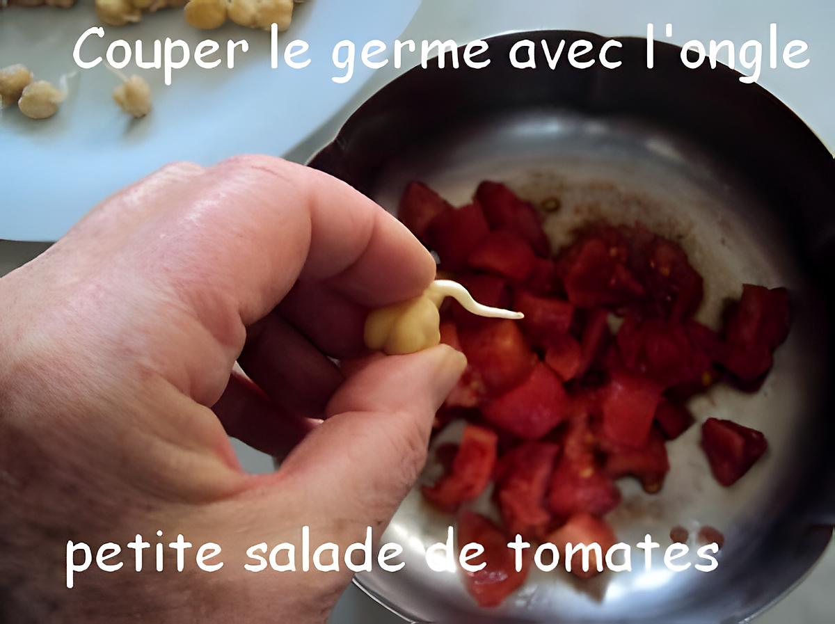 recette Faire germer les pois chiches et petite salade de tomates