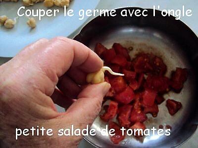 recette Faire germer les pois chiches et petite salade de tomates