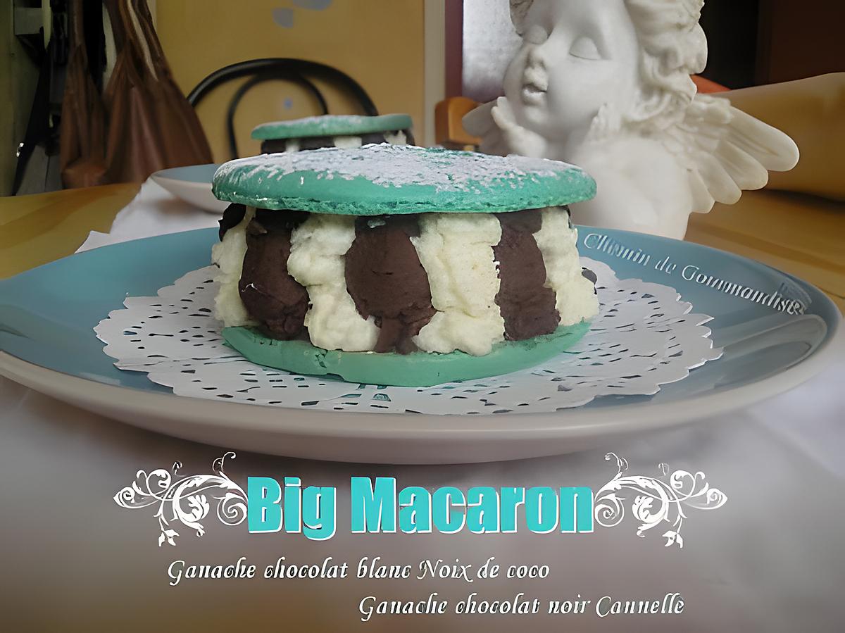 recette Big macaron chocolat blanc coco & chocolat noir cannelle