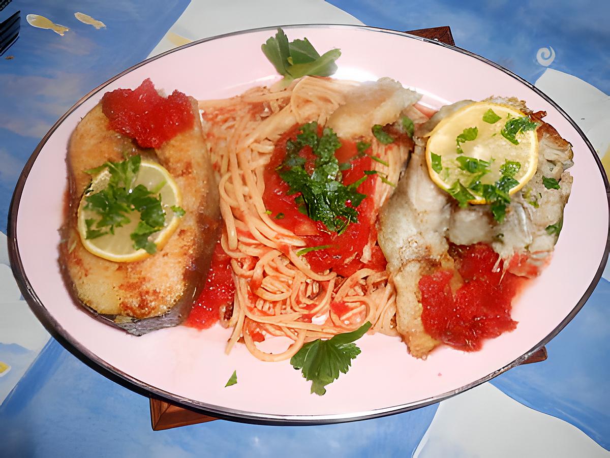 recette Darne de lieu jaune aux linguines