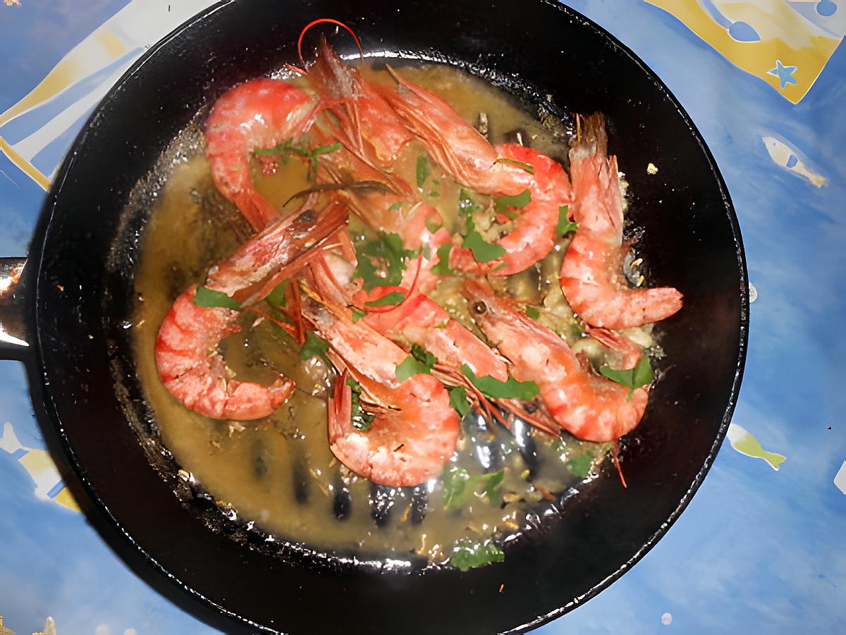 recette Gambas flambées au pastis