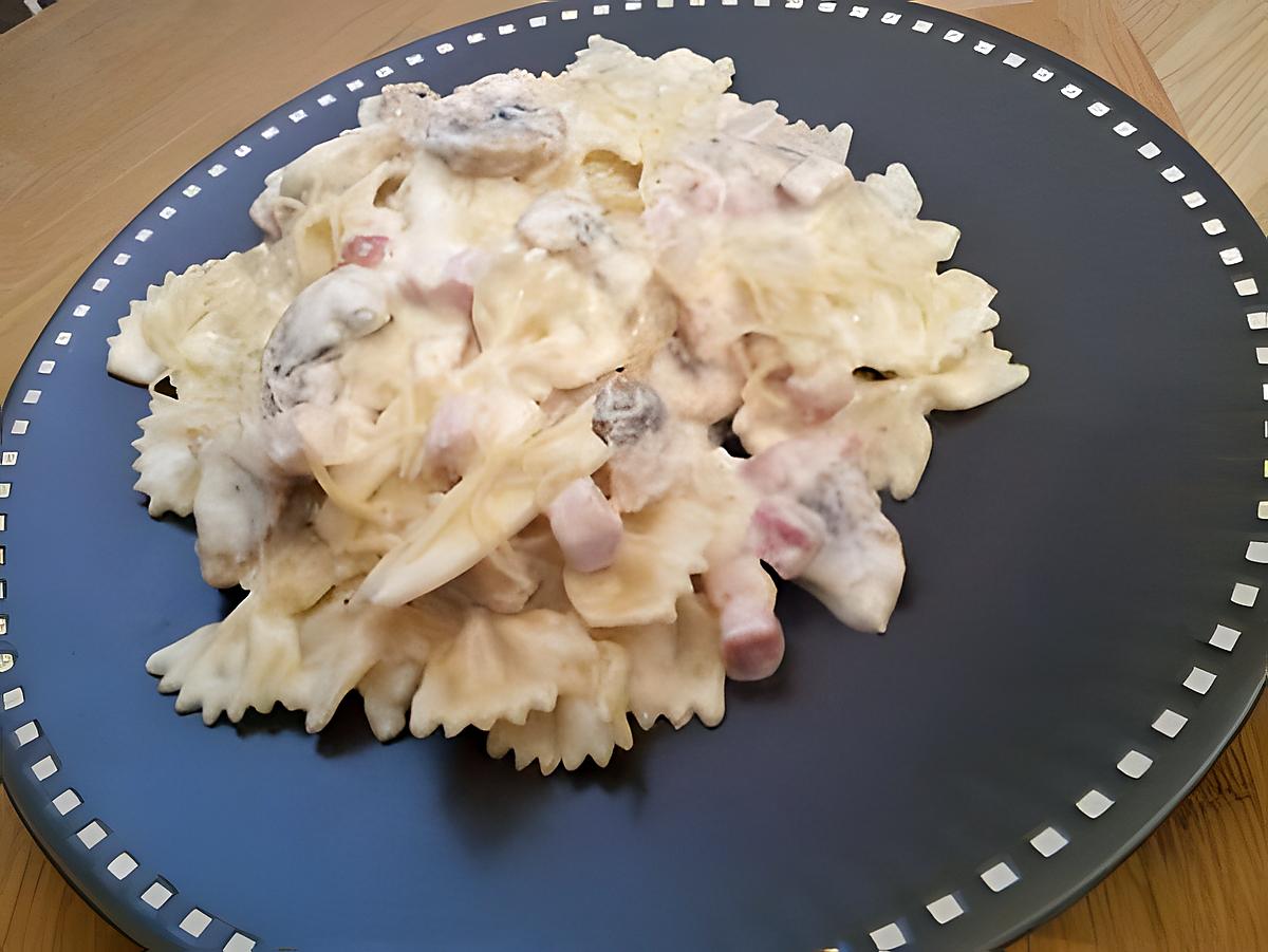 recette Farfalles à la carbonara parisienne