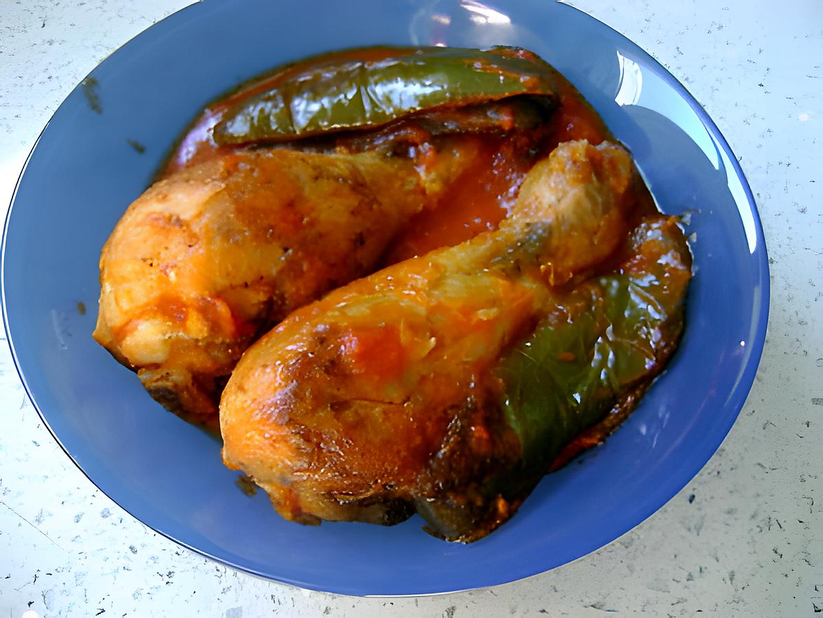 recette pilons de poulet : tomates poivrons