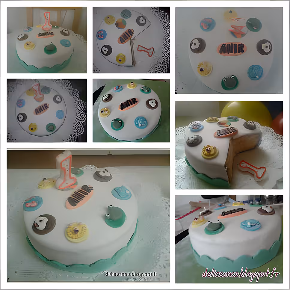 recette Gâteau d'anniversaire en pâte à sucre garçon 1 an (thème jungle)