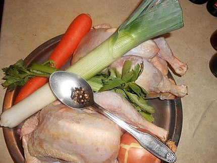 recette Poules au riz sauce supreme