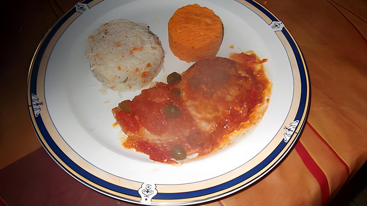 recette escalope  de porc a la tomate et cornichons