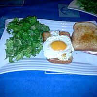 recette croque monsieur et madame et sa salade verte