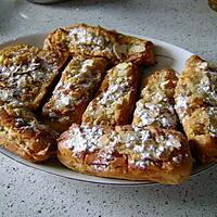 recette repas du dimanche soir : croissants , pains au lait , brioche tranchee , tout fourré de creme d'amandes